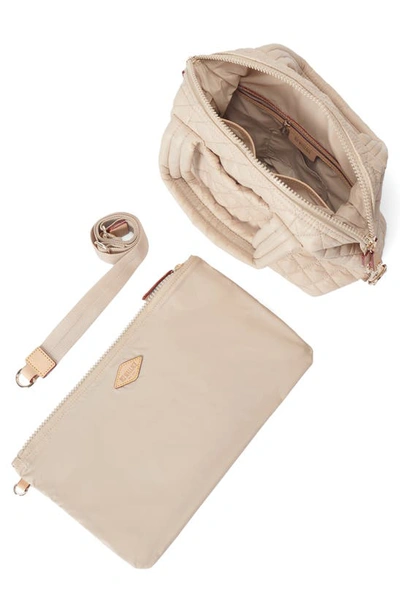 Mz Wallace Sutton Deluxe Small Quilted Nylon Crossbody Bag In Buff