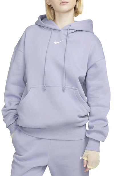 Shop Nike Sportswear Phoenix Oversize Fleece Hoodie In Indigo Haze/ Sail