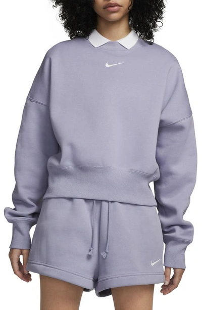 Nike sportswear essentials fleece crew sweater lilac new arrivals