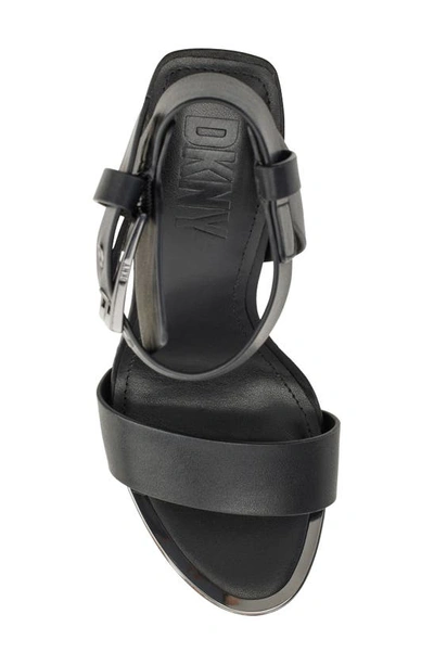 Shop Dkny Terah Block Heel Ankle Strap Sandal In Black