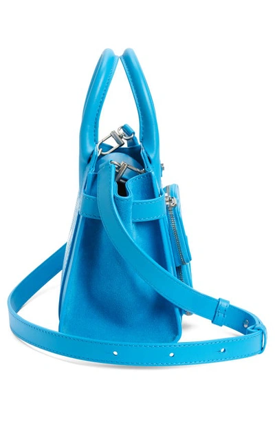 Shop Off-white Small City Leather Tote In Light Blue