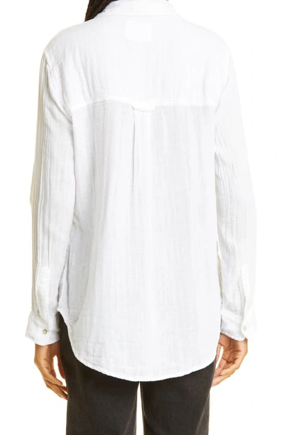 Rails Ellis Button-down Long-sleeve Solid Shirt In White