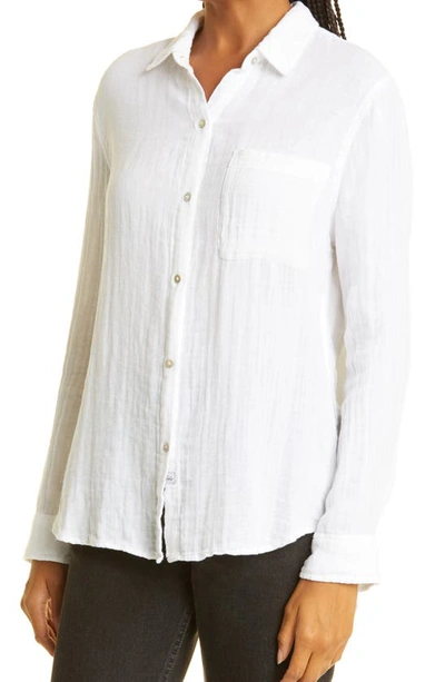 Shop Rails Ellis Cotton Gauze Button-up Shirt In White