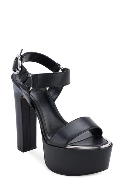 Shop Dkny Shila Ankle Strap Platform Sandal In Black