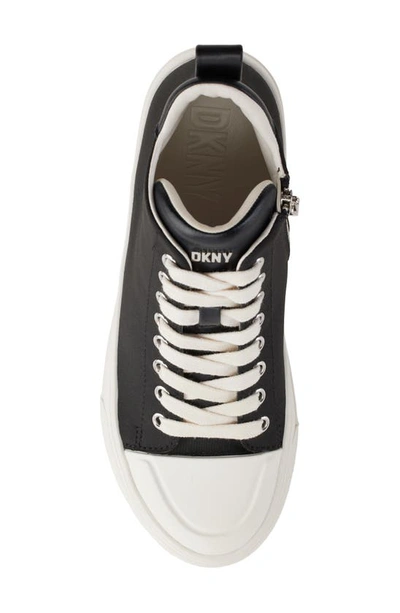 Shop Dkny Yaser Mid Top Platform Sneaker In Black