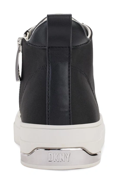 Shop Dkny Yaser Mid Top Platform Sneaker In Black