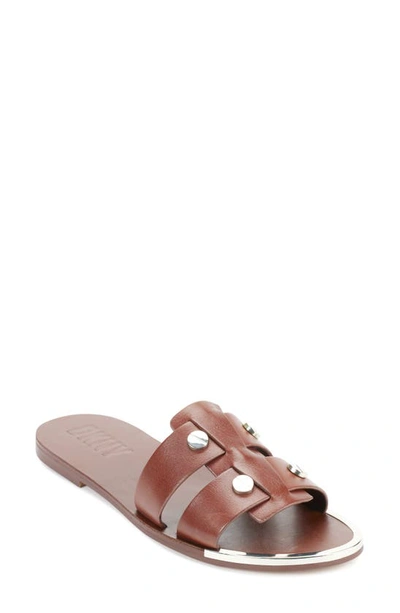 Shop Dkny Glynn Studded Slide Sandal In Saddle