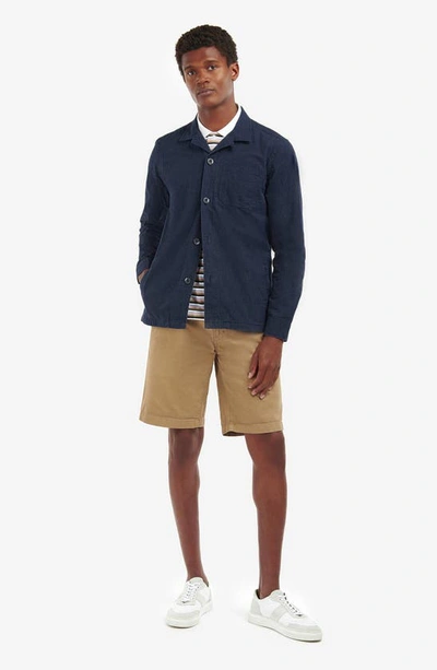 Shop Barbour Tenby Cotton Overshirt In Navy