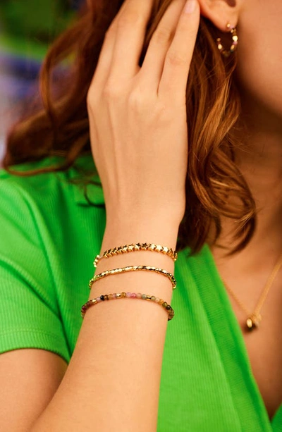 Estella Bartlett Coco Bead And Tourmaline Double Bracelet In Gold Plated