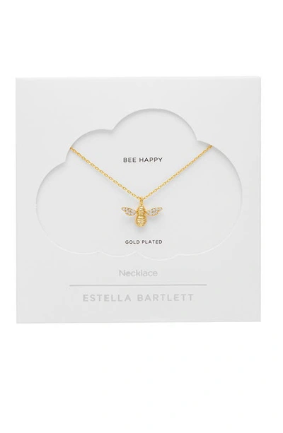 Estella Bartlett Bee Sparkle Wings Necklace In Gold Plated