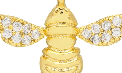 Shop Estella Bartlett Sparkle Wings Bee Pendant Necklace In Gold Plated