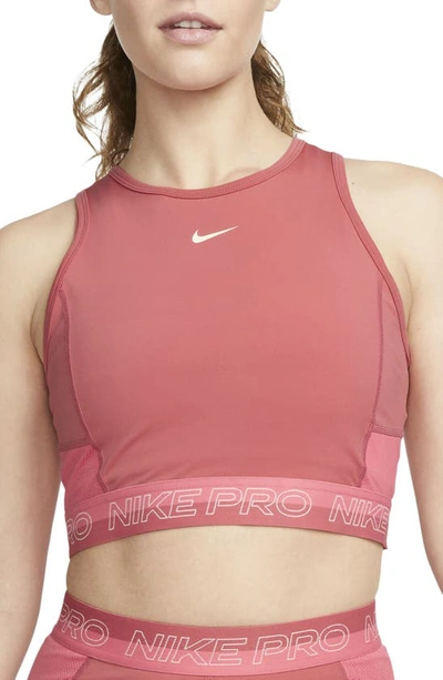 Nike Women's Pro Dri-fit Cropped Training Tank Top In Red