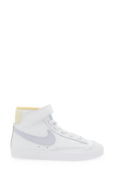 Shop Nike Blazer Mid '77 Bp High Top Basketball Sneaker In White/ Purple/ Coconut Milk