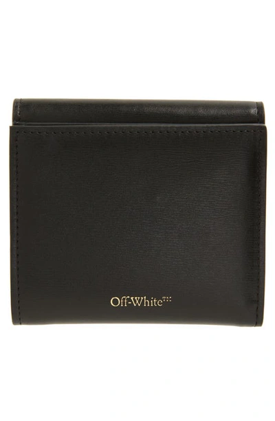 Shop Off-white Jitney Life's Work Quote Leather French Wallet In Black White