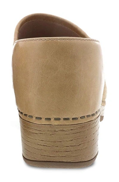 Dansko Brenna Clog In Sand Full Grain Suede