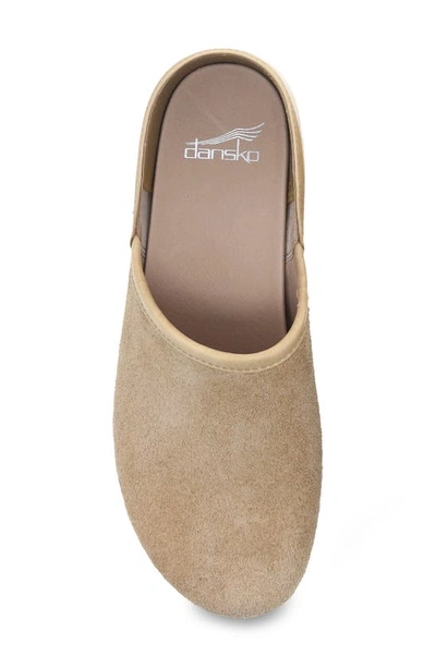 Dansko Brenna Clog In Sand Full Grain Suede
