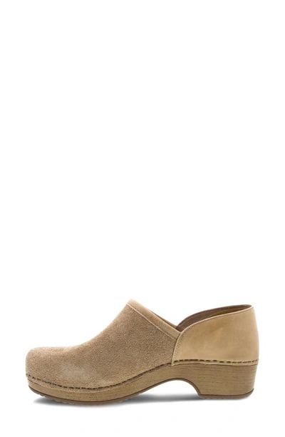 Dansko Brenna Clog In Sand Full Grain Suede