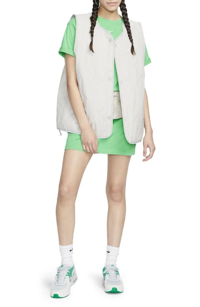 Shop Nike Sportswear Essential T-shirt Dress In Spring Green/ White
