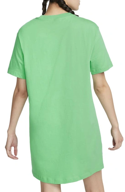 Shop Nike Sportswear Essential T-shirt Dress In Spring Green/ White