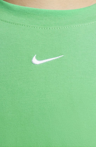 Shop Nike Sportswear Essential T-shirt Dress In Spring Green/ White