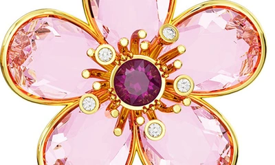 Shop Swarovski Florere Crystal Stud Earrings In Pink