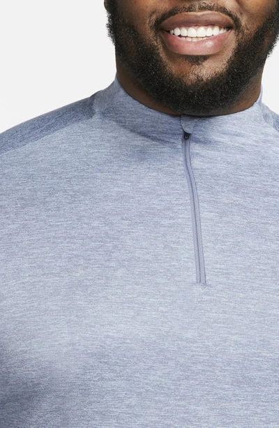 Shop Nike Dri-fit Element Half Zip Running Pullover In Slate/ Cobalt / Heather