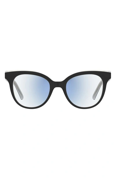 Shop Kate Spade Everlee 50mm Blue Light Blocking Reading Glasses In Black Beige/ Demo Lens