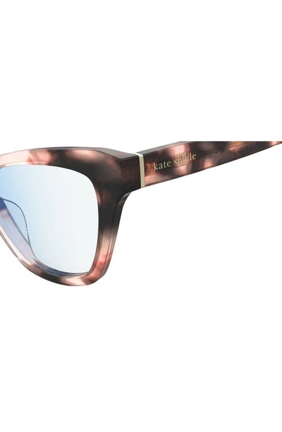 Shop Kate Spade Gracelyn 54mm Blue Light Blocking Cat Eye Reading Glasses In Pink Havana/ Demo Lens
