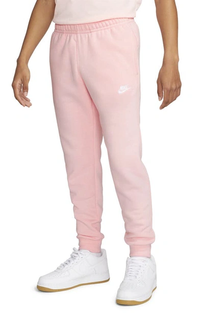 Shop Nike Club Pocket Fleece Joggers In Pink Bloom/ Pink Bloom/ White