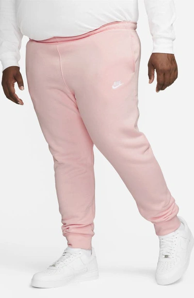 Shop Nike Club Pocket Fleece Joggers In Pink Bloom/ Pink Bloom/ White