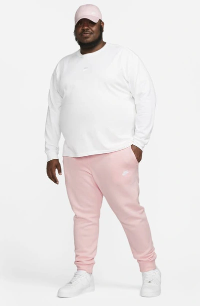 Shop Nike Club Pocket Fleece Joggers In Pink Bloom/ Pink Bloom/ White