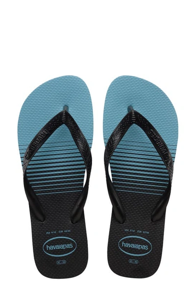 Shop Havaianas Top Basic Flip Flop In Black/ Black/ Nautical Blue