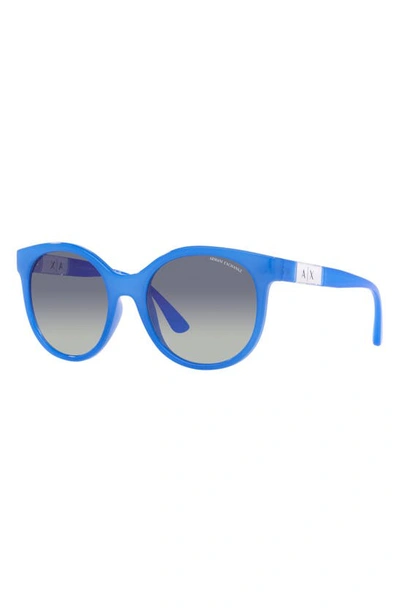 54mm Gradient Cat Eye Sunglasses In Shiny Opaline Blue / Blue