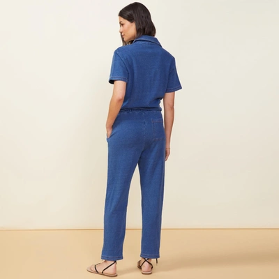 Monrow Indigo French Terry Jumpsuit In Indigo