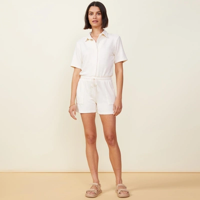 Shop Monrow Supersoft Romper In Pearl