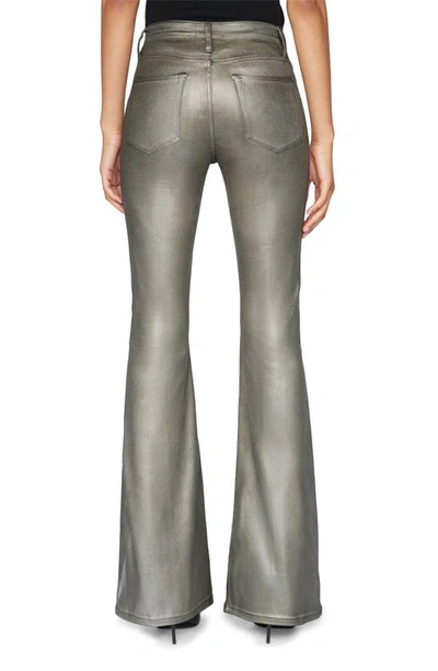 Shop Frame Le High Waist Flare Jeans In Pewter