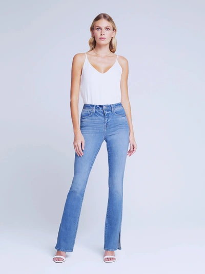 L Agence Abilene High Rise Baby Bootcut Slit Jeans In Alamo