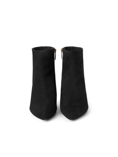 Shop L Agence Aimee Bootie In Black Suede