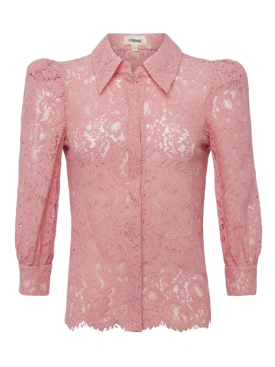 Shop L Agence Andrea Blouse In Rose Tan