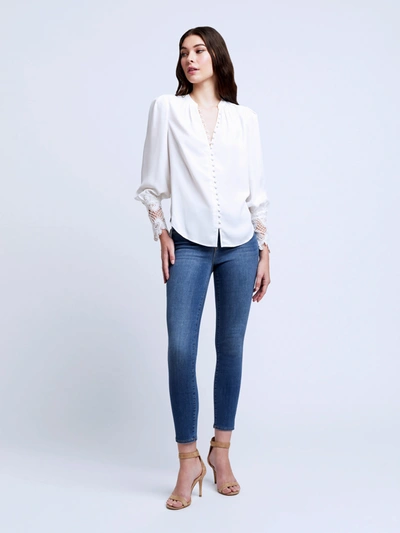 Shop L Agence Ava Blouse In Ivory