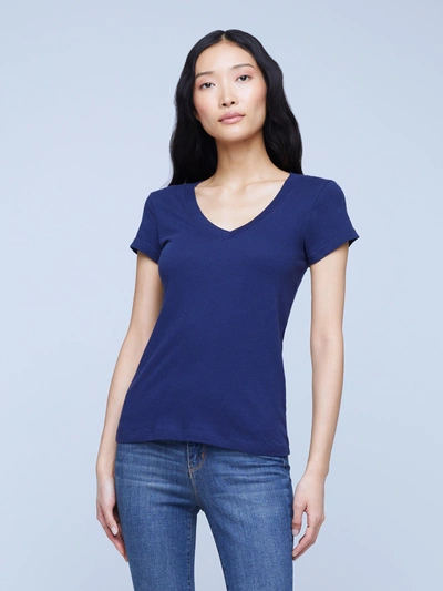 L Agence Becca Tee In Navy