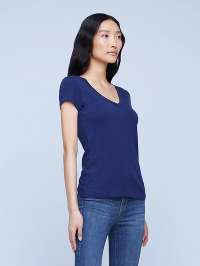 L Agence Becca Tee In Navy