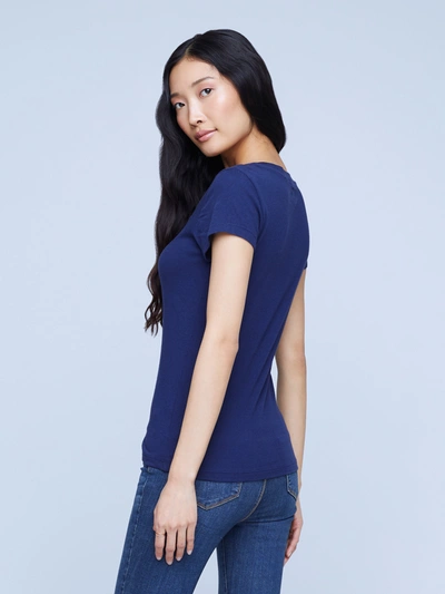 L Agence Becca Tee In Navy