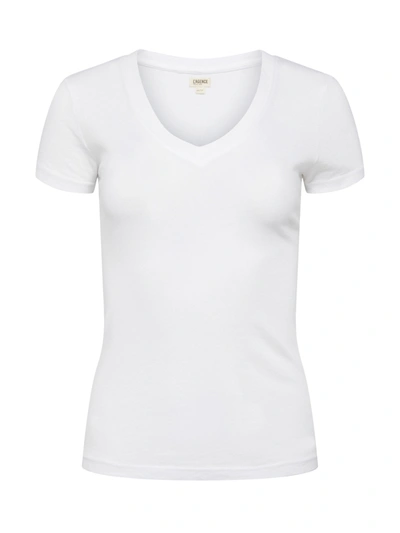 Shop L Agence Becca Cotton V-neck Tee In White