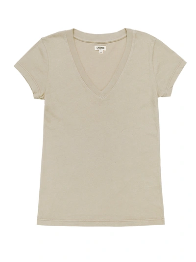 Shop L Agence Becca Cotton V-neck Tee In Biscuit