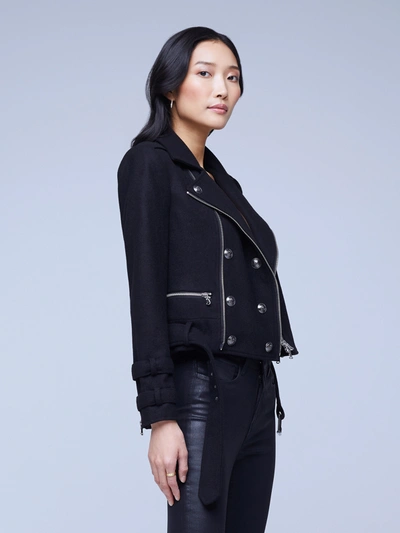 Shop L Agence Billie Belted Jacket In Black