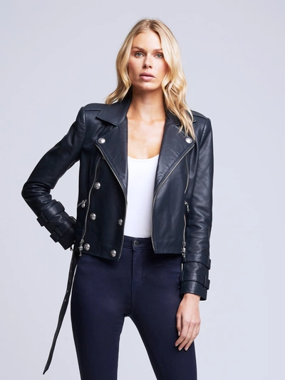 L Agence Billie Belted Jacket In Midnight
