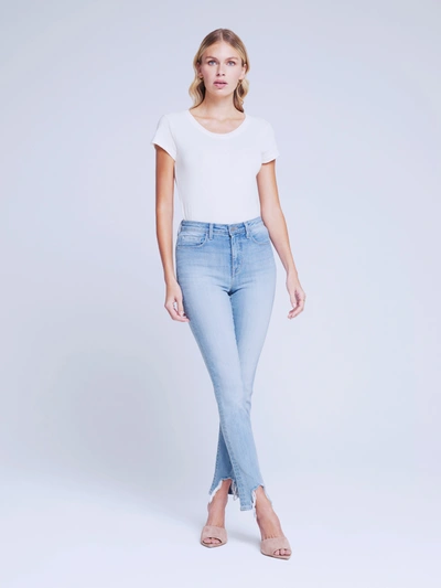 L'agence Sneeki Low Rise Straight Leg Sneaker Jeans In Olympia In Lasso