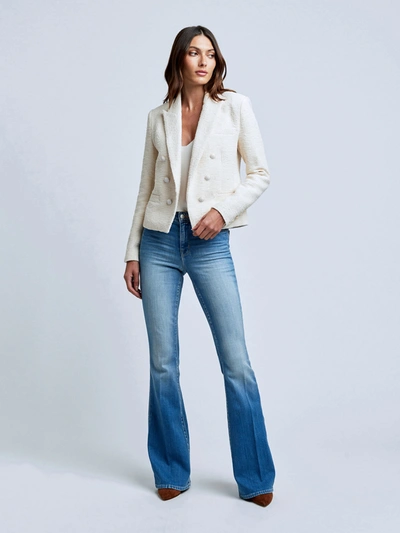 L Agence Brooke Tweed Blazer In Ecru