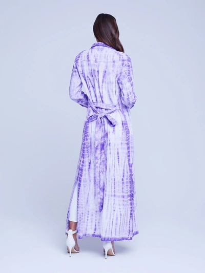 Shop L Agence Cameron Linen Shirt Dress In Orchid Bamboo